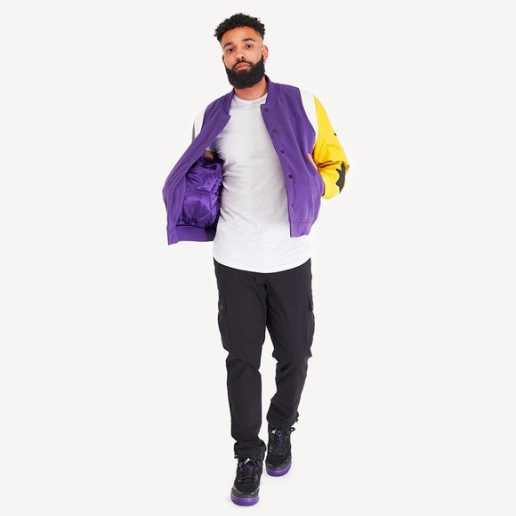 NIKE JORDAN DNA 'LAKERS' VARSITY JACKET (LARGE) - Picture 2 of 7